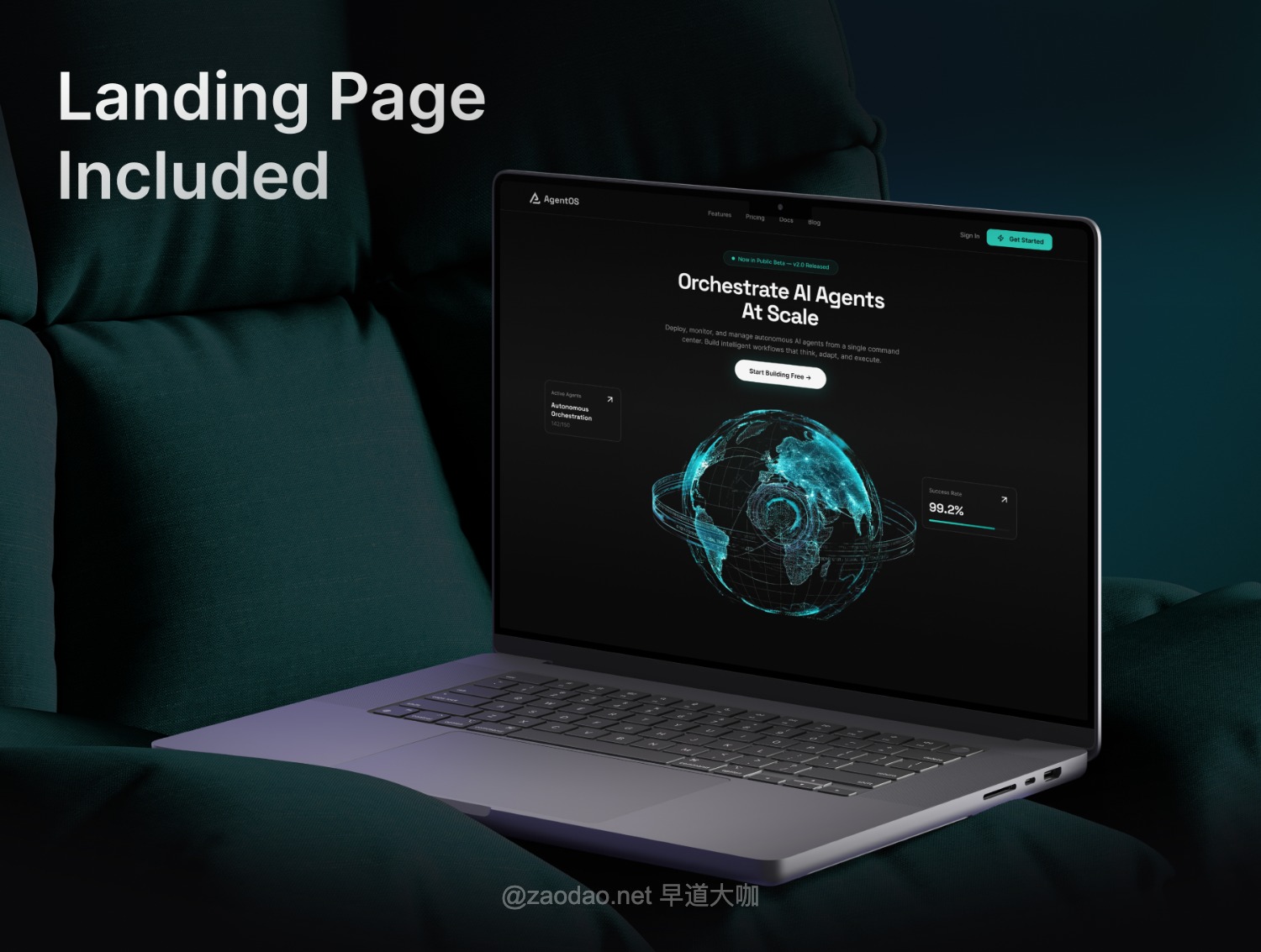 40页暗黑AI人工智能体SaaS服务平台仪表盘UI界面设计Figma模板 AgentOS – AI Agent Orchestration Dashboard插图4 40页暗黑AI人工智能体SaaS服务平台仪表盘UI界面设计Figma模板 AgentOS – AI Agent Orchestration Dashboard插图4