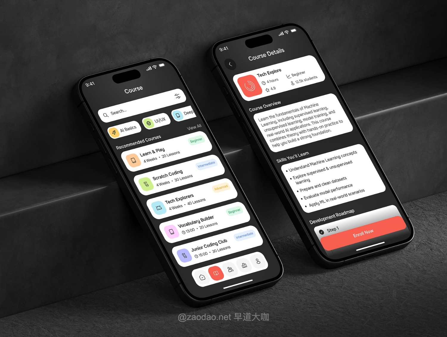55+屏高端AI智能在线学习教育辅导课程app应用ui界面设计figma模板 AISkillora – Learning Platform & Tutor App UI Kit插图4 55+屏高端AI智能在线学习教育辅导课程app应用ui界面设计figma模板 AISkillora – Learning Platform & Tutor App UI Kit插图4