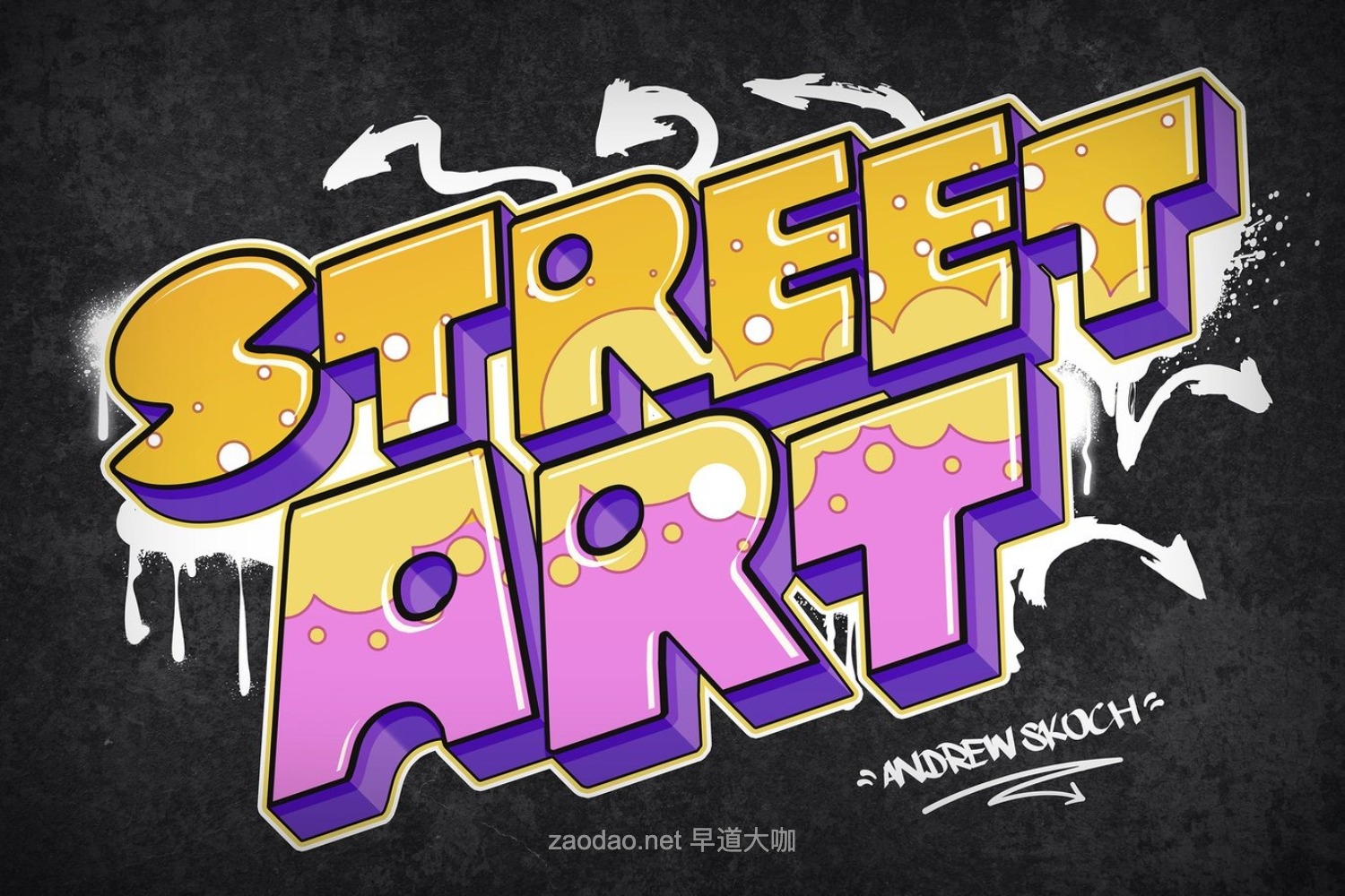时尚街头涂鸦渐变音乐海报专辑封面3D字体特效ps样机 Graffiti Text Effects插图7 时尚街头涂鸦渐变音乐海报专辑封面3D字体特效ps样机 Graffiti Text Effects插图7