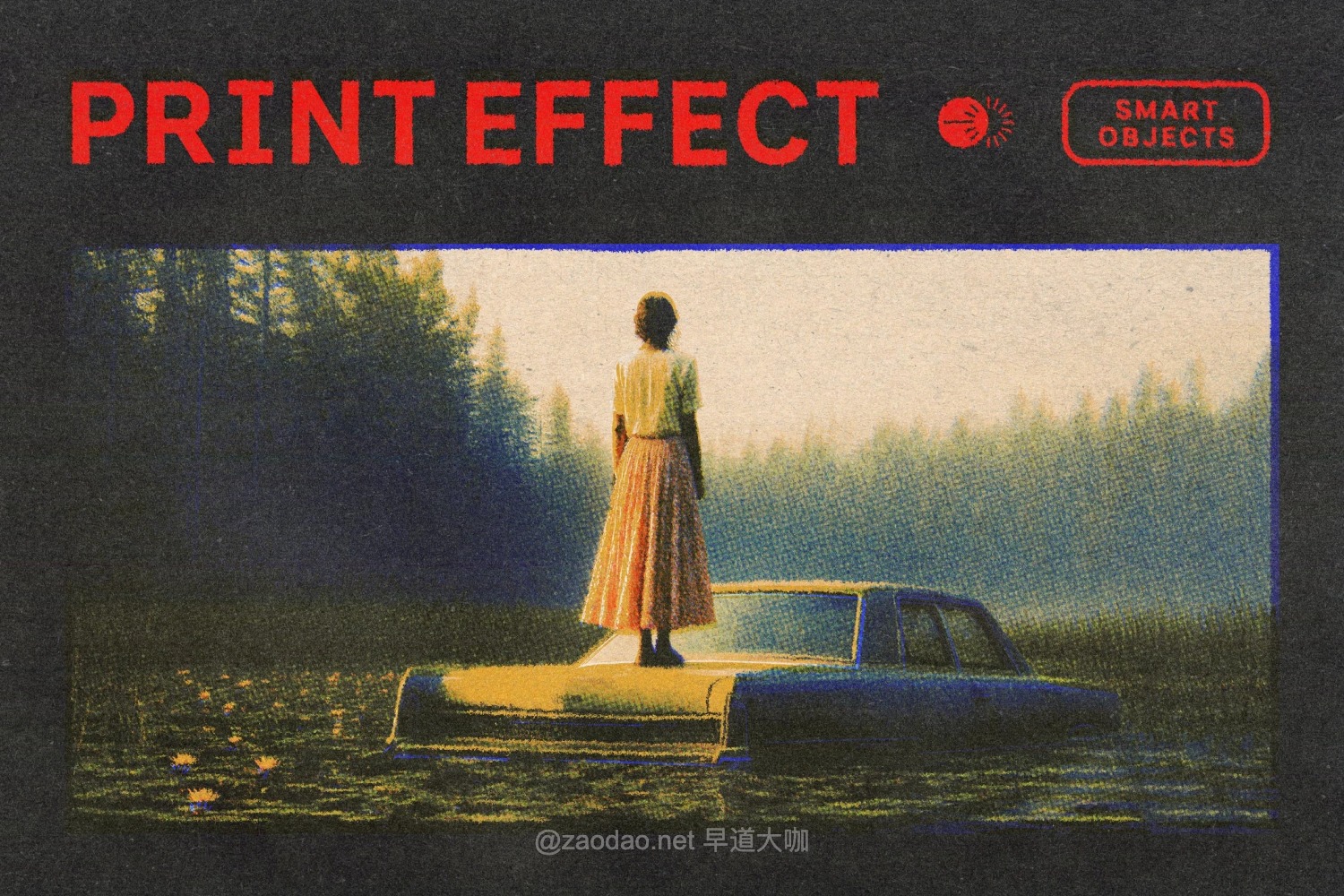 复古做旧低保真丝网印刷褪色胶印失真错位照片图像后期ps特效样机 Print Photo Effect插图 复古做旧低保真丝网印刷褪色胶印失真错位照片图像后期ps特效样机 Print Photo Effect插图
