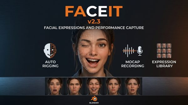 Blender面部表情动画抓取制作生成插件 Faceit v2.3.73特色图 Blender面部表情动画抓取制作生成插件 Faceit v2.3.73