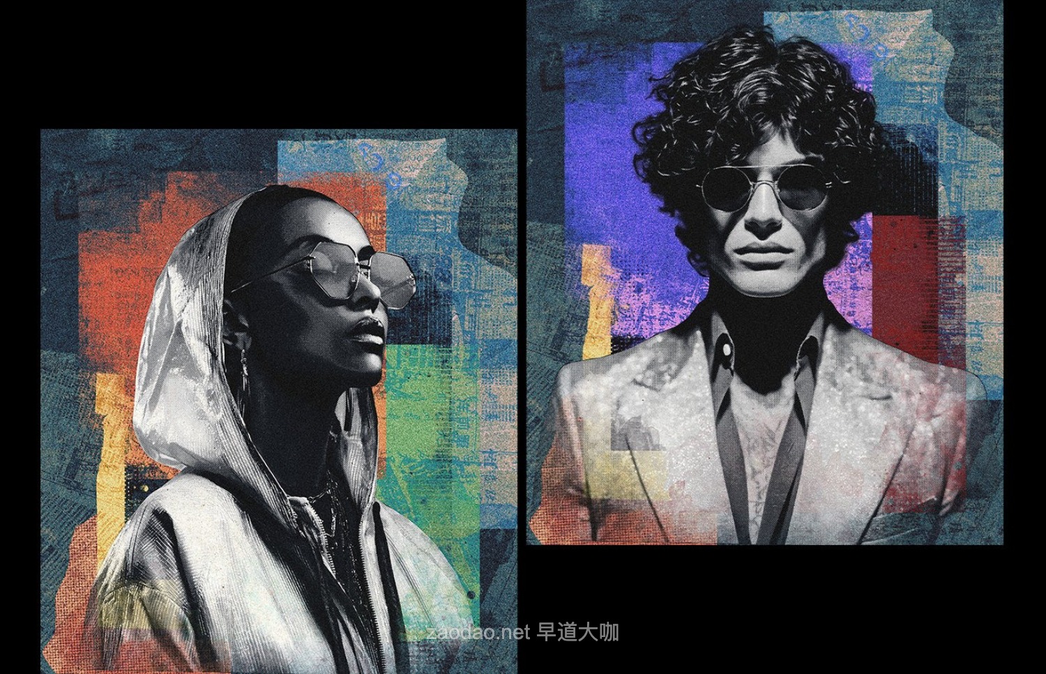 复古半调纸张纹理拼贴海报照片效果ps特效滤镜样机 Vintage Collage Photo Effect插图3 复古半调纸张纹理拼贴海报照片效果ps特效滤镜样机 Vintage Collage Photo Effect插图3
