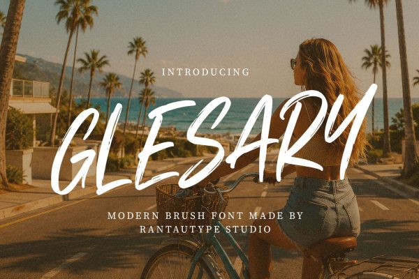 现代手绘品牌杂志包装婚礼设计手写英文字体安装包 Gleary Modern Brush Font