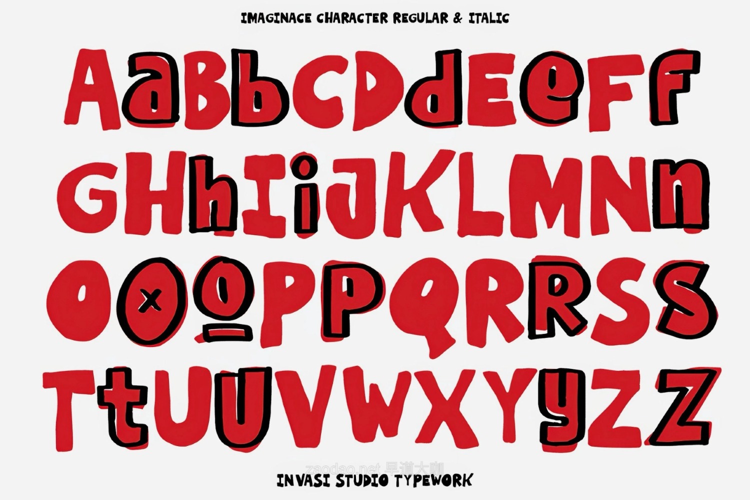 动漫卡通手绘品牌海报徽标设计装饰英文字体安装包 Imaginice – Raw Playful Family Font插图9 动漫卡通手绘品牌海报徽标设计装饰英文字体安装包 Imaginice – Raw Playful Family Font插图9
