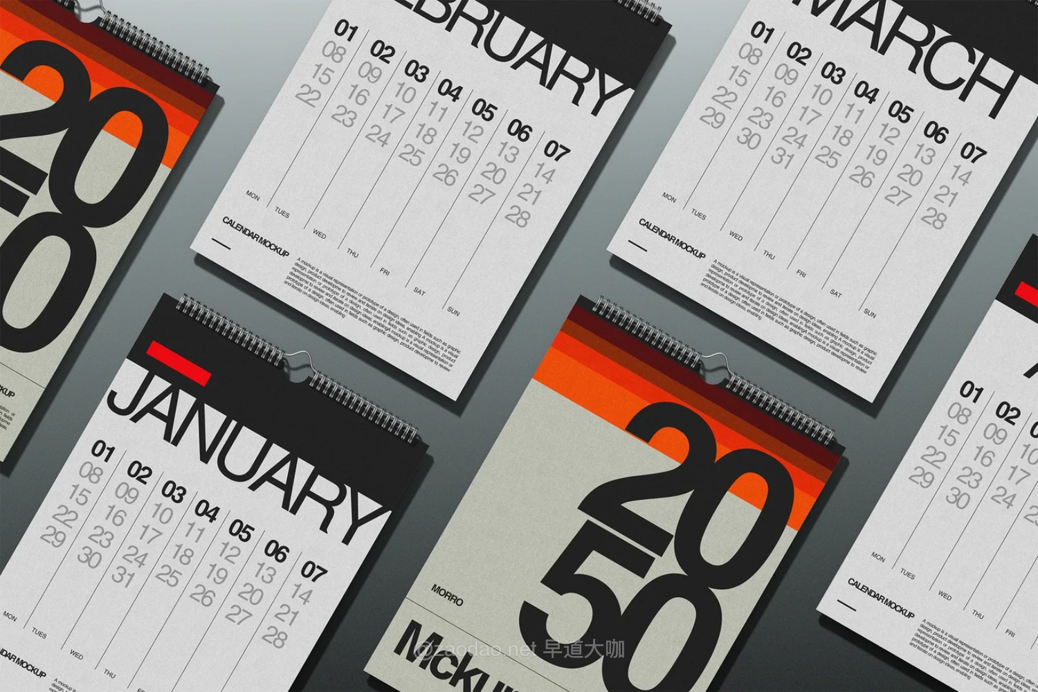 4款日历挂历年历日程表设计ps展示效果图样机mockup模板 Portrait Wall Calendar Mockup插图3 4款日历挂历年历日程表设计ps展示效果图样机mockup模板 Portrait Wall Calendar Mockup插图3
