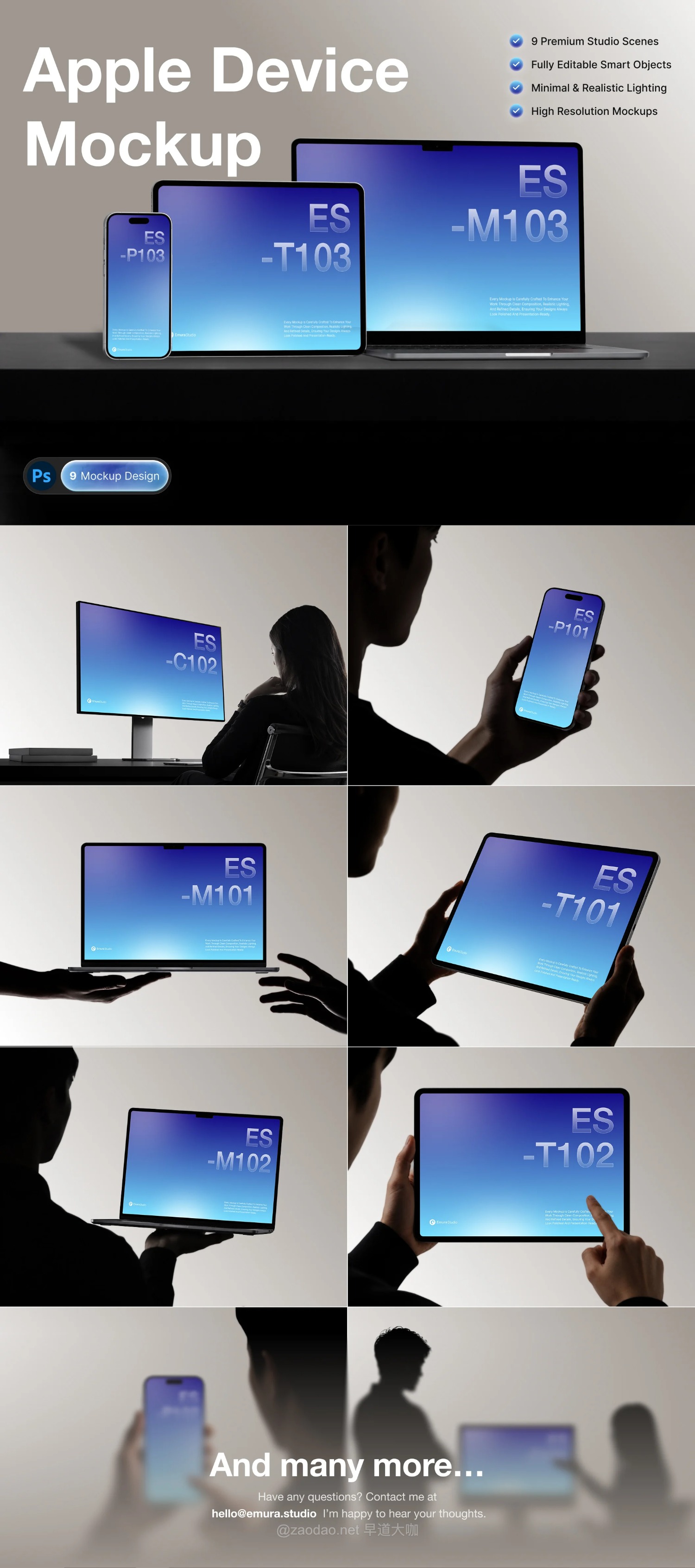 9款UI作品集设计苹果iPhone手机iPad平板Macbook笔记本电脑PS贴图样机 Apple Device Mockup Kit插图6 9款UI作品集设计苹果iPhone手机iPad平板Macbook笔记本电脑PS贴图样机 Apple Device Mockup Kit插图6