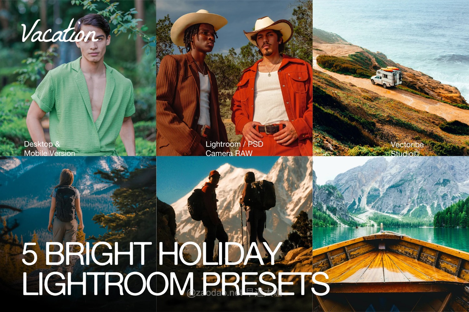 5款明亮假日旅行旅拍摄影风景人像照片调色lightroom预设 支持手机LR Bright Holiday Lightroom Presets特色图 5款明亮假日旅行旅拍摄影风景人像照片调色lightroom预设 支持手机LR Bright Holiday Lightroom Presets