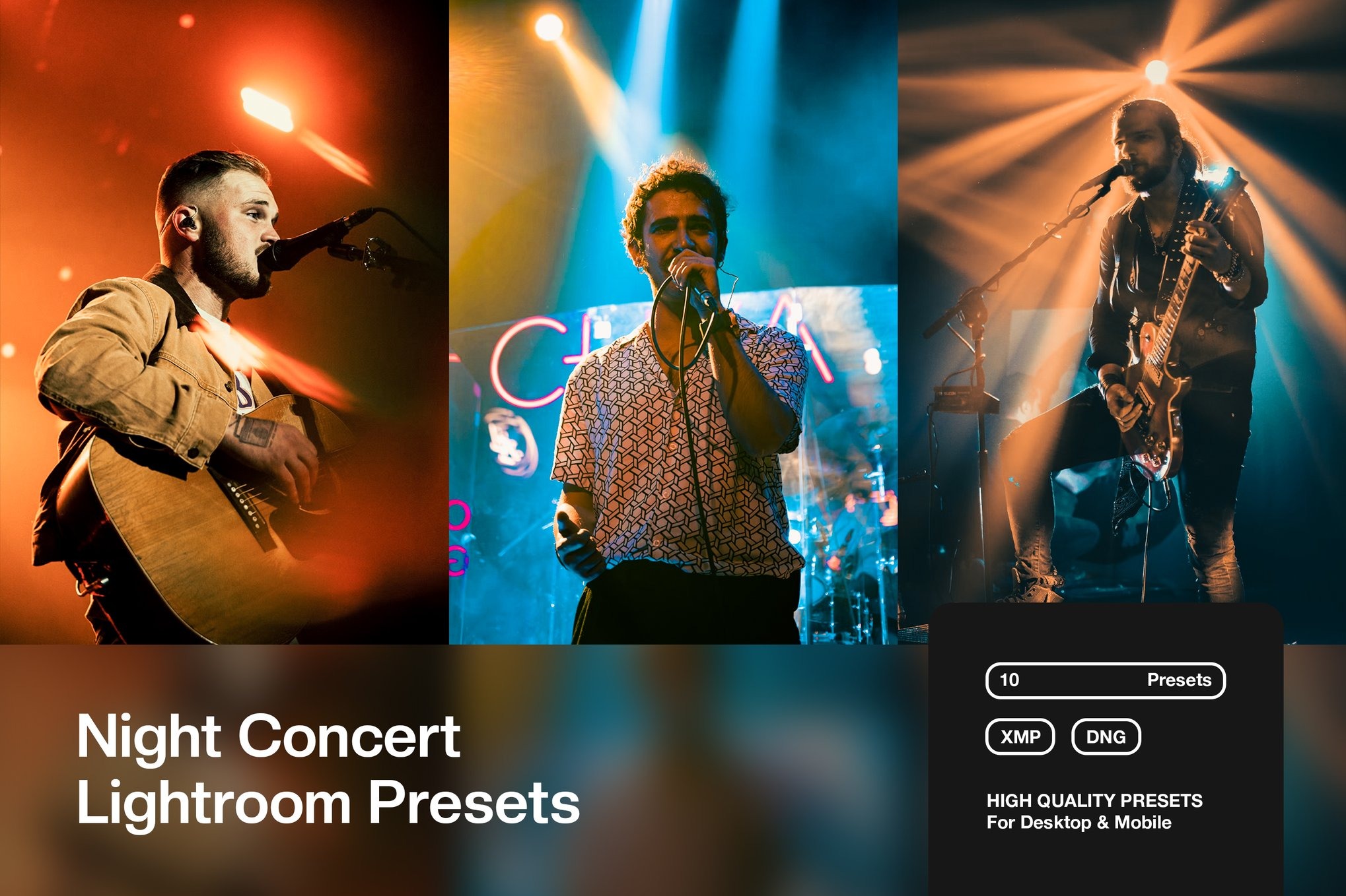 10组夜晚霓虹灯DJ音乐会摄影照片调色Lightroom预设 Night Concert Lightroom Presets特色图 10组夜晚霓虹灯DJ音乐会摄影照片调色Lightroom预设 Night Concert Lightroom Presets