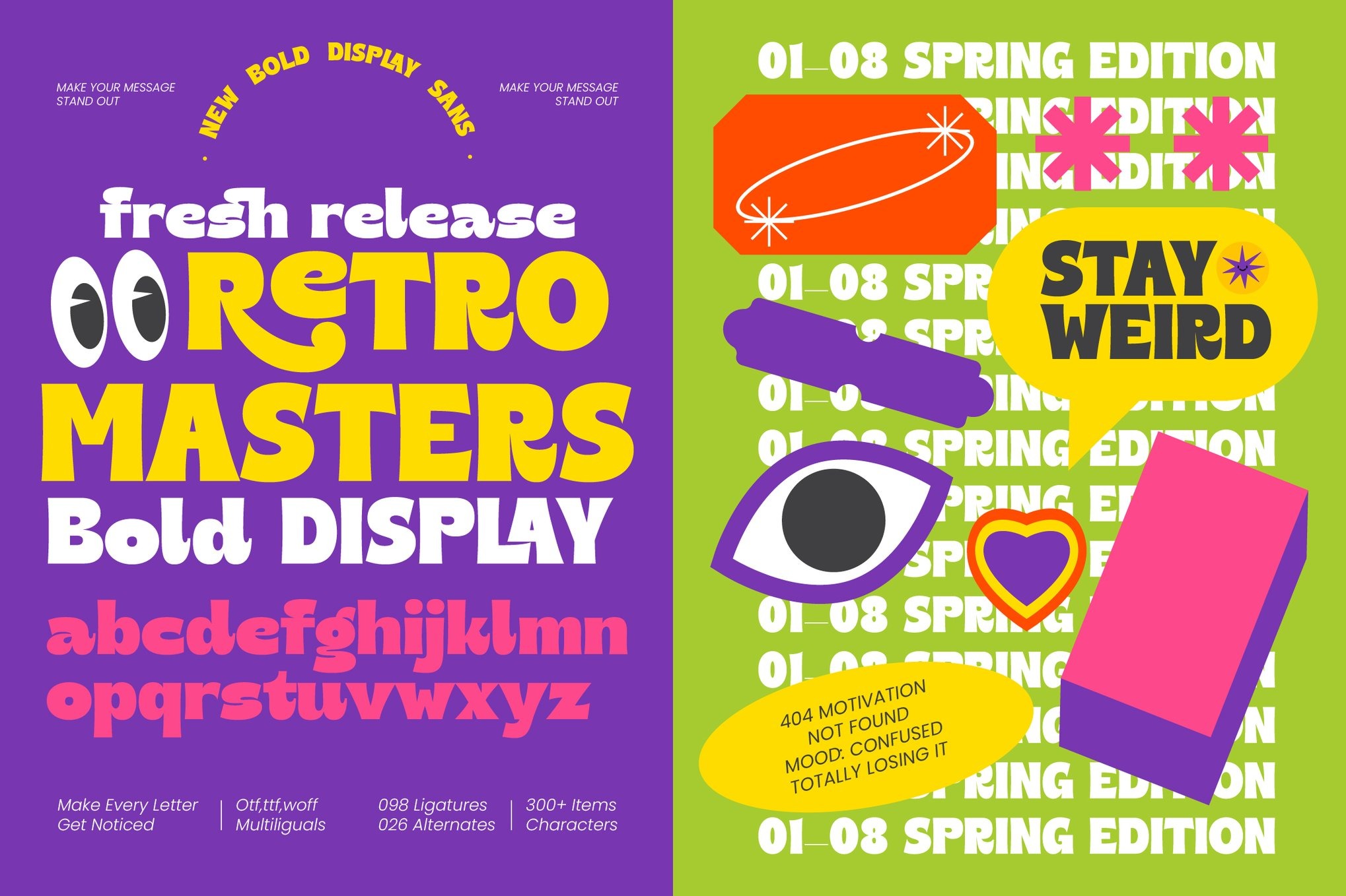 现代复古品牌包装徽标设计无衬线英文字体安装包 Retro Masters – New Bold Display Sans特色图 现代复古品牌包装徽标设计无衬线英文字体安装包 Retro Masters – New Bold Display Sans