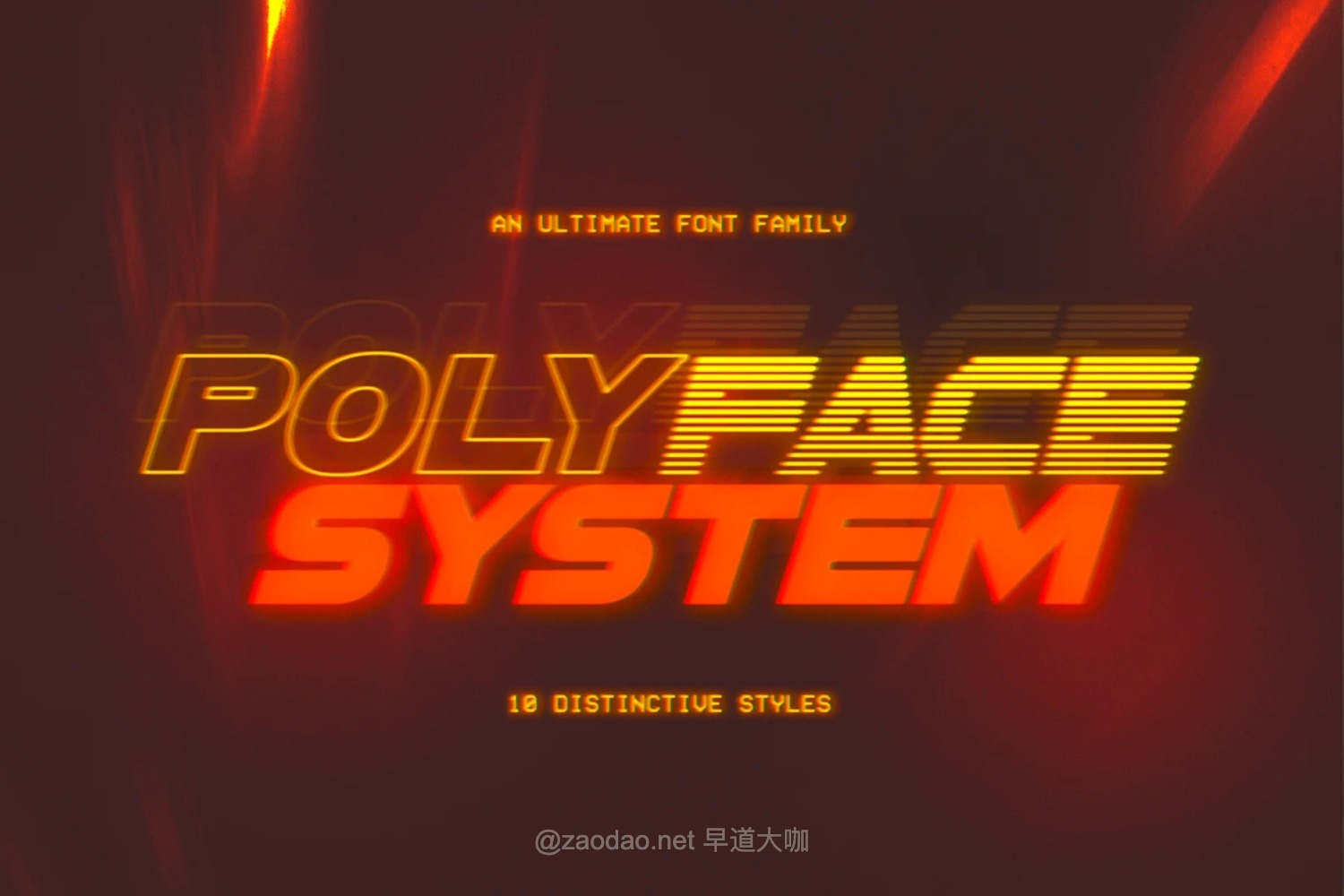 80年代复古赛博朋克未来主义游戏专辑封面标题logo设计无衬线英文字体 Polyface System Font特色图 80年代复古赛博朋克未来主义游戏专辑封面标题logo设计无衬线英文字体 Polyface System Font